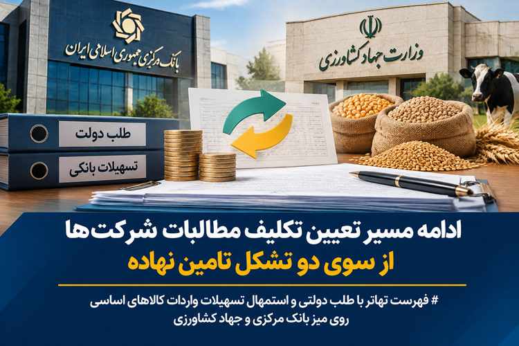 فهرست تهاتر با طلب دولتی و استمهال تسهیلات واردات کالاهای اساسی روی میز بانک مرکزی و وزارت جهاد کشاورزی